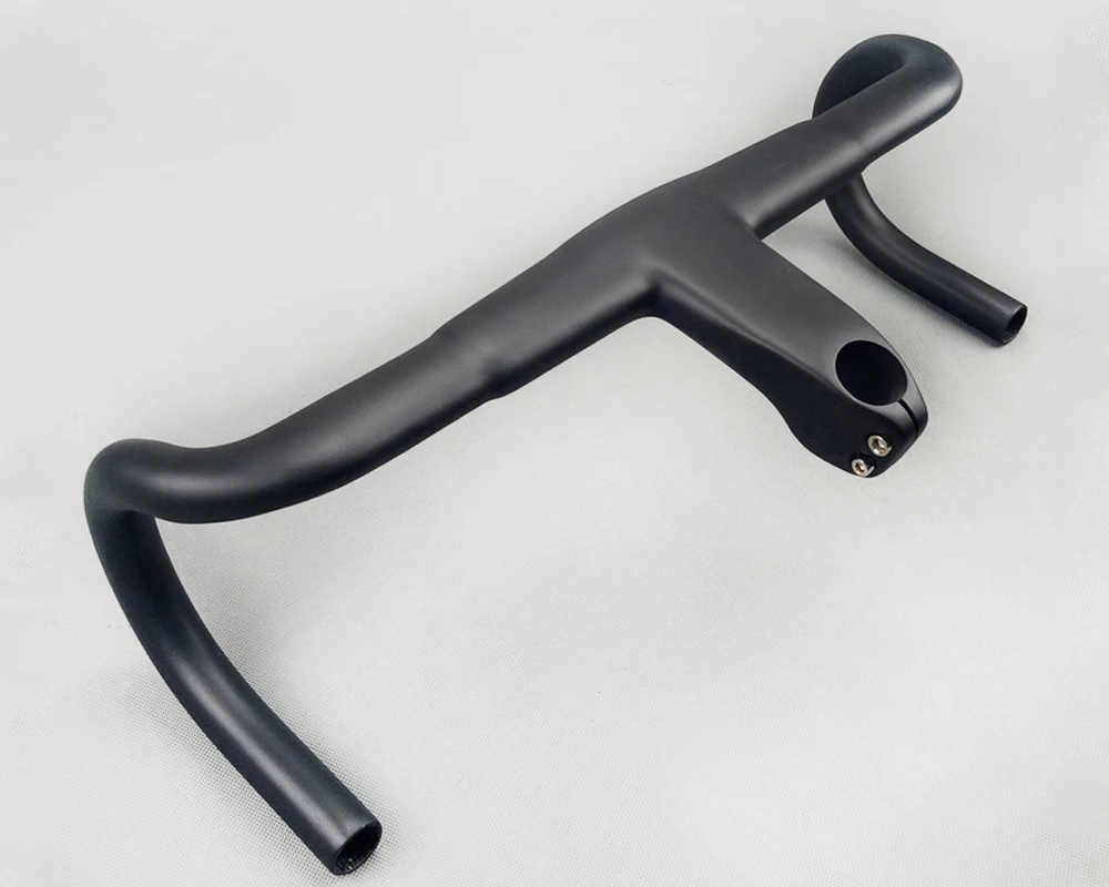 Newest No logo Carbon Handlebar Road Bike Integrated Handlebar And Stem Racing Handle Bicycle Parts 28.6*400/420/440mm 28.6mm