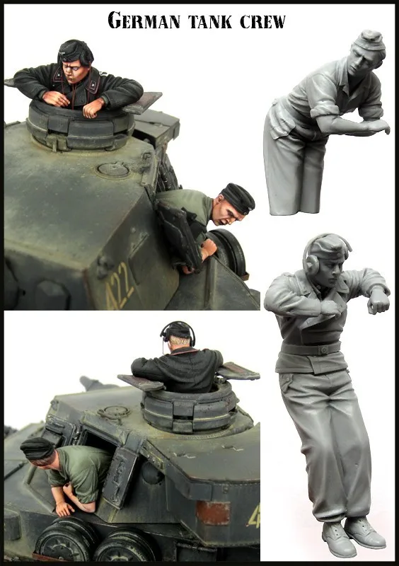 Resin Kits 1 35 WW2 Germany summer tank commander Unpainted Kit Resin Model Free Shipping