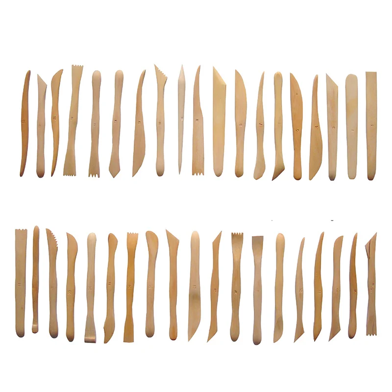 38pcs 6inch Wooden Polymer Clay Pottery Mini Sharping Modeling Tools Set LE66 |