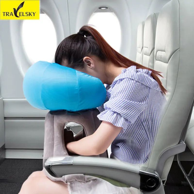 Travelsky Travel Pillow For Airplane Folding Inflatable Travel Pillow