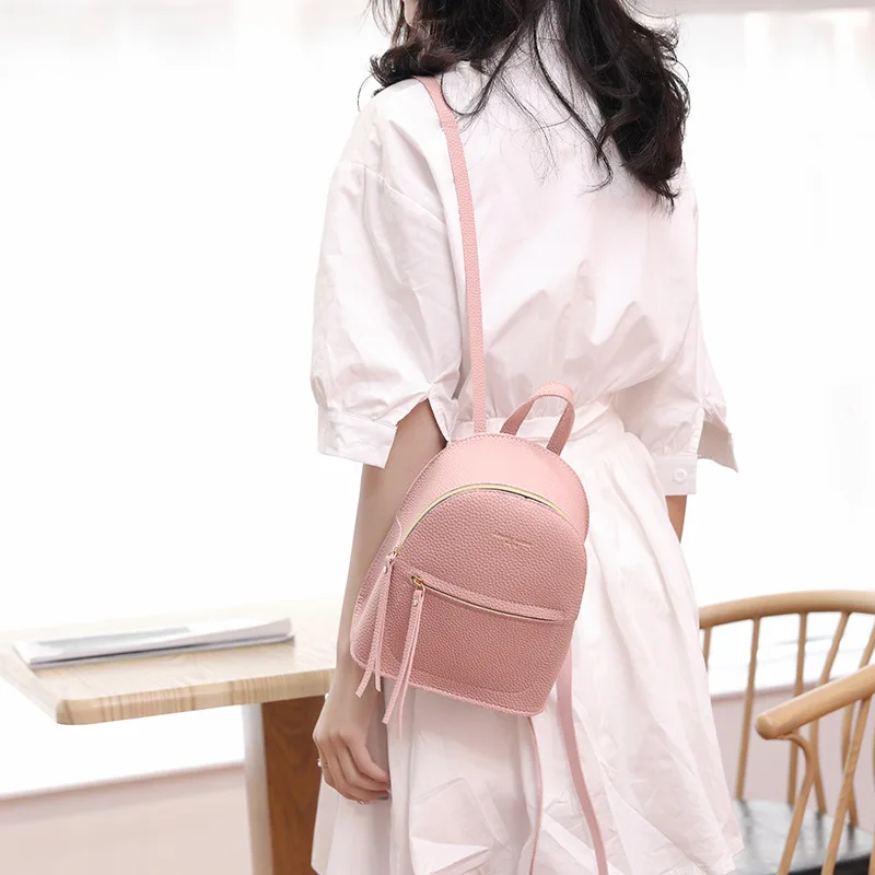  Fanous Brand Small Backpack for Teenage Girls Fashion Casual Leather Shoulder Bag Women 2019 Mini B - 33054547890