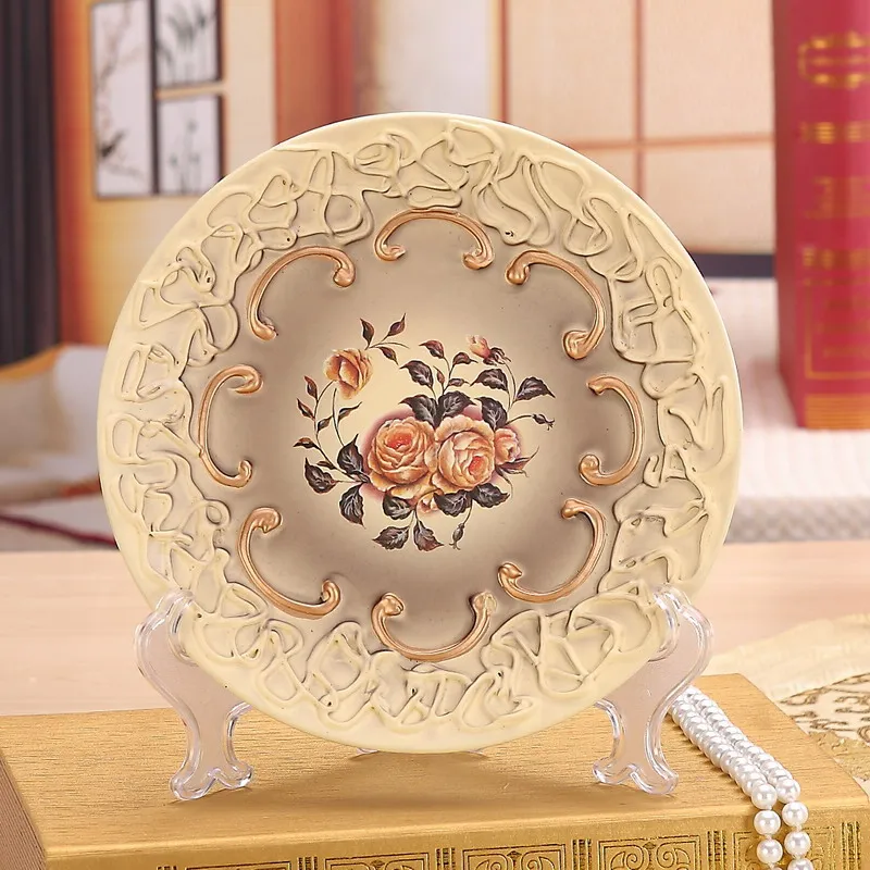 

Modern European style decorative wall dishes porcelain decorative plates vintage home decor crafts room decoration figurine