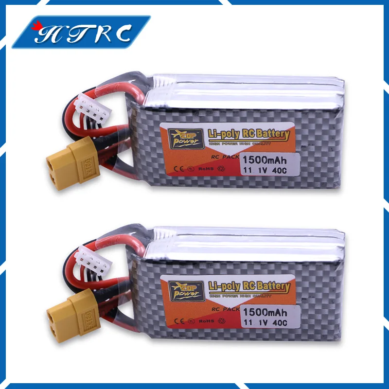 2 шт. литий-полимерный Мощность lipo Батарея 11.1 В 1500 мАч 3 S 40C XT60 разъем для вертолет