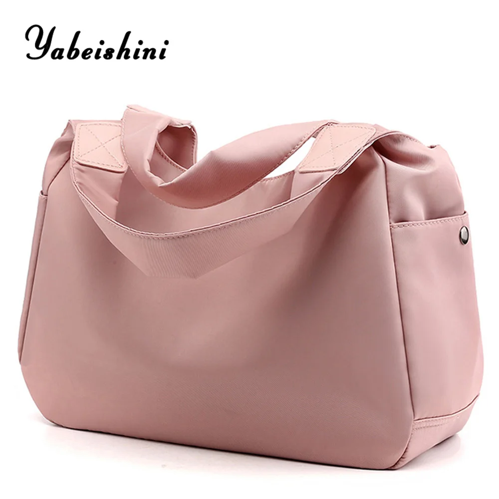 

New Women Shopping Bag High capacity Travel Tote High quality oxford cloth Crossbody Bags sac a main Bag of women Shoulder Pink