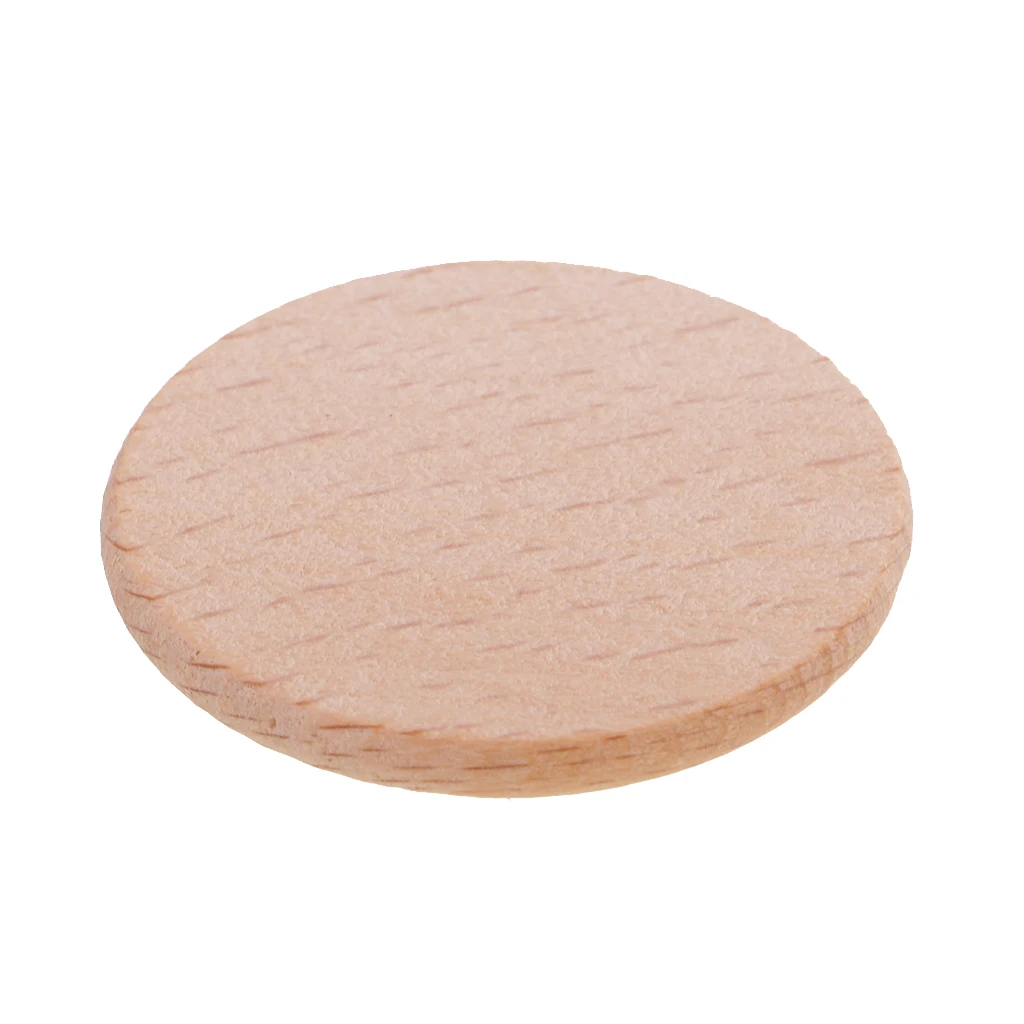 50 Pieces Round Unfinished Wood Disc Slice for Painting Drawing Engraving DIY Wedding Party Gift Tags 36mm