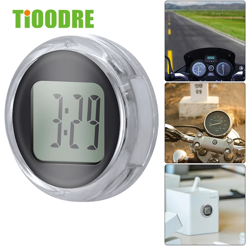 

TiOODRE New Mini Precision Motorcycle Clocks Watch Waterproof Stick-On Motorbike Mount Watch Moto Digital Clock With Stopwatch