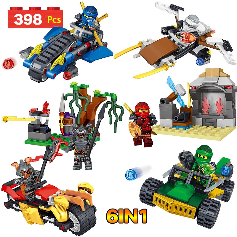 

6 IN 1 Ninjagoed Knights Fought Blocks Compatible LegoINGly Character Arms Building Enlightenment Fun For Children Gift