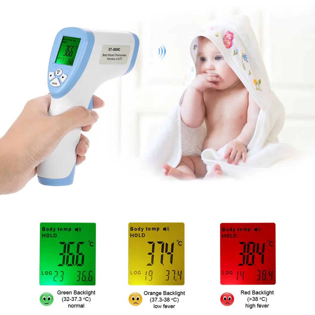 Dropshipping Digital Thermometer Infrared Baby Adult Forehead Non-contact Infrared Thermometer With LCD Backlight Termometro