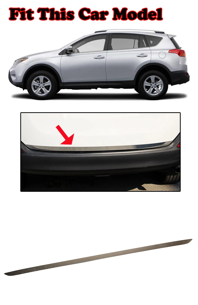 Для Toyota Rav4 2013 хромированная Задняя Крышка багажника дверь Молдинг край крышка отделка гарнир Полоса Автомобильный Стайлинг