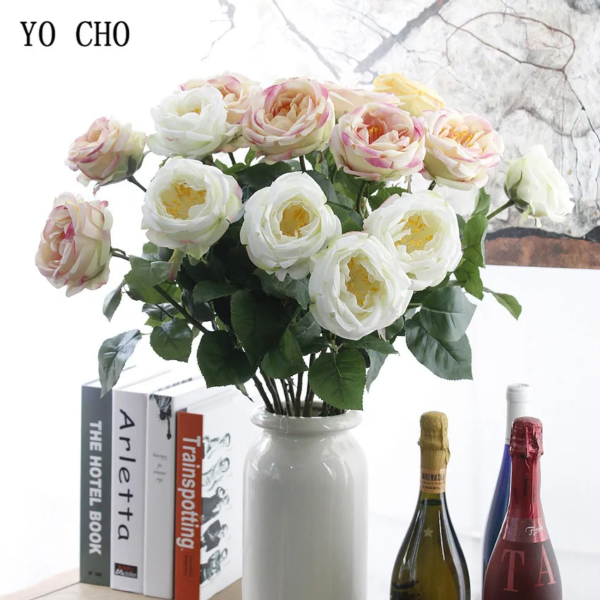 roses artificial flower fake flower silk peonies  (13)