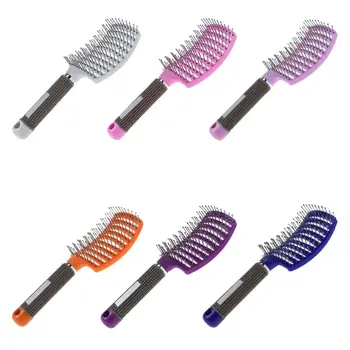 

Hair Scalp Massage Comb Bristle Nylon Wet Curly Detangle Hair Brush for Salon Hairdressing Styling Tools Anti Slip Long Handle