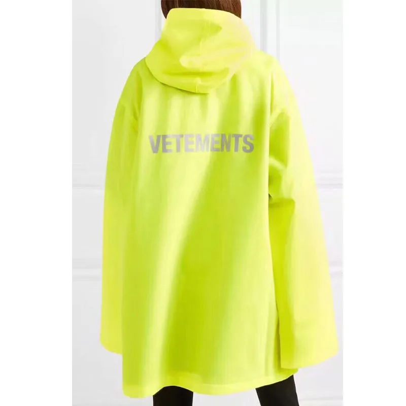 19SS новые куртки от Vetements модная уличная одежда большой плащ верхняя одежда куртки от Vetements желтый синий Vetements куртка