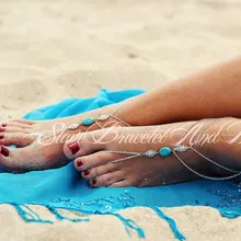Antique Silver Flower Cutout Pendant with Bead Anklet Ankle Bracelet for Summer Women Jewelry CA058