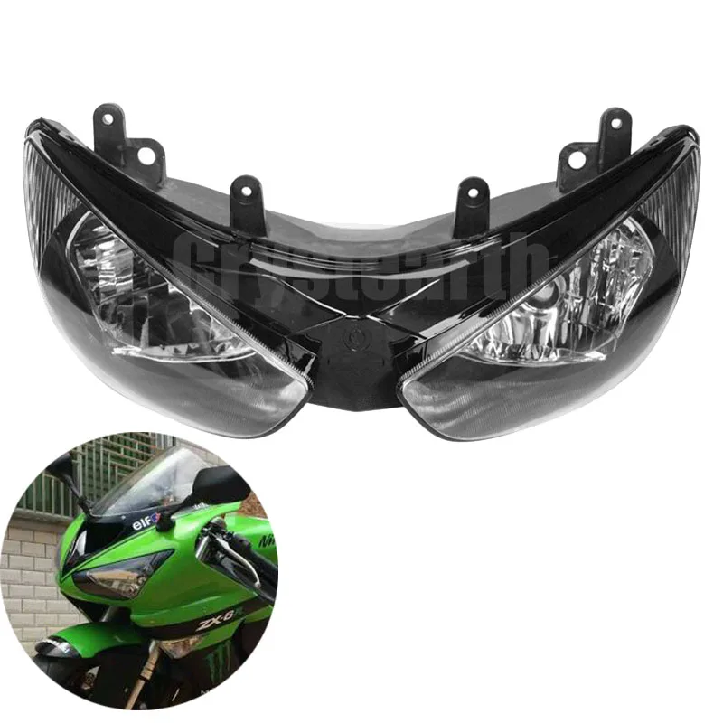 Motorcycle Front Headlight Lamp Assembly For Kawasaki Ninja ZX6R ZX 6R