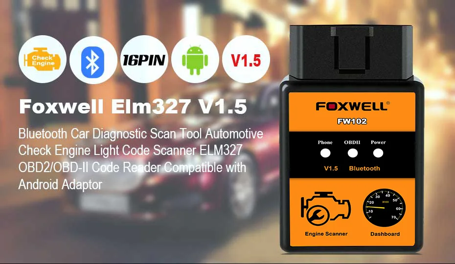 ELM 327 V1.5 Bluetooth адаптер на Android elm327 Bluetooth V1.5 V 1,5 OBD2 считыватель кодов OBD II автомобильный диагностический сканер eml327