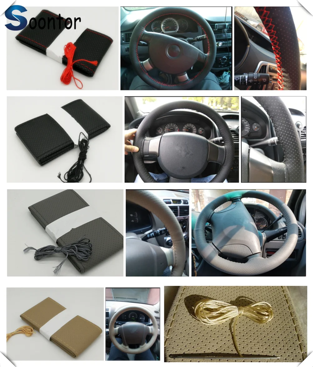 

car accessories Soft fiber leather steer braided DIY steering wheel cover for Hyundai Elantra Sonata Le Accent i10 Ioniq FE