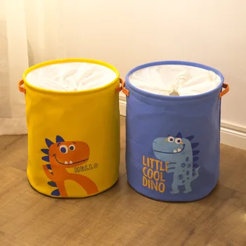 

Cute Dinosaur Pattern Storage Basket Folding Drawstring Large Capacity Laundry Bucket Multi-function Toy Sundries Storage Basket