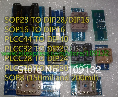 TL866II TL866CS TL866A адаптер PLCC44 PLCC32 PLCC28 PLCC20 SOP8 К DIP8 SOP16 SOP28 к DIP28 DIP16/SOP8 Бесплатная