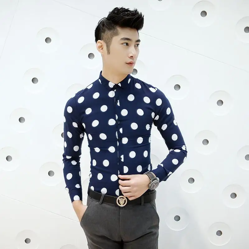 mens polka dot dress shirt