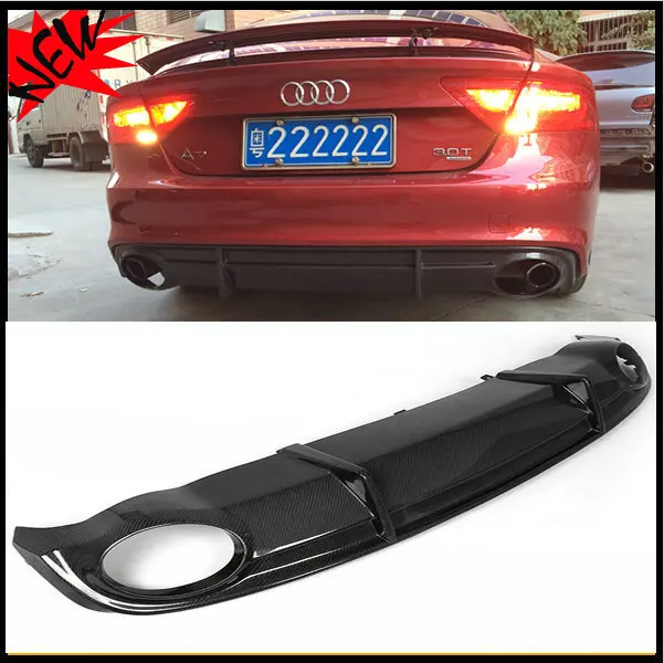 RS7 Style Carbon Fiber Rear Bumper Lip ,car rear Diffuser auto rear