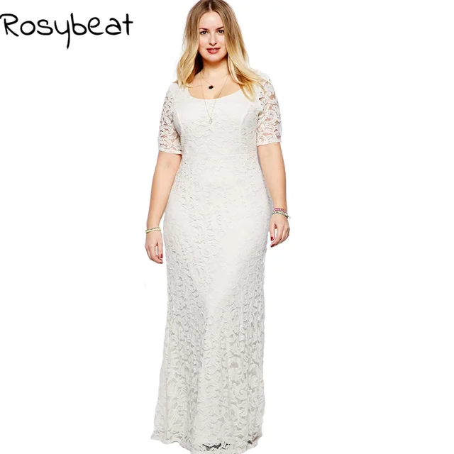 5xl 6xl plus size women lace dress 2xl 9xl summer maxi dress all white plus size clothing