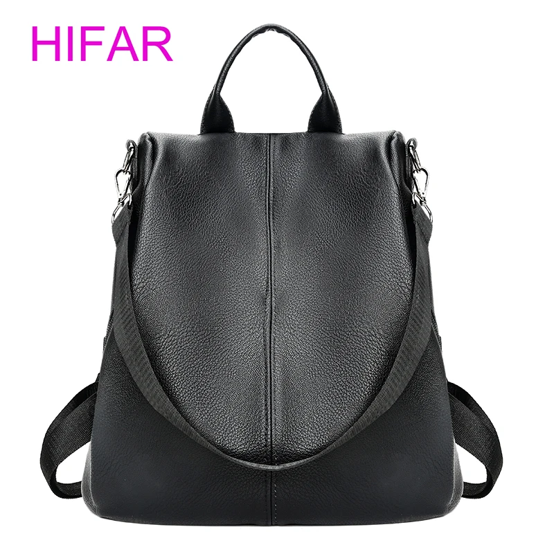 

HIFAR Retro Women Leather Backpack College Preppy School Bag for Student Laptop Girls Ladies Daily Back Pack Shop Trip 2018 New