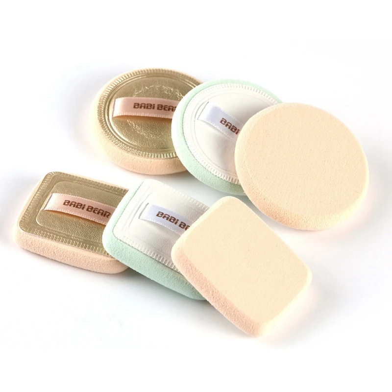 2 комплекта круглых и квадратных затяжек Мягкий очищающий пуф для макияжа Косметика для лица Косметика Пудра слоеный Бестселлер