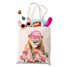 Женская мода холщовая хозяйственная сумка Green Eco Friendly складной многоразовые для бакалейный продуктов чехол Для женщин путешествия мультфильм сумочка с печатными рисунками Tote