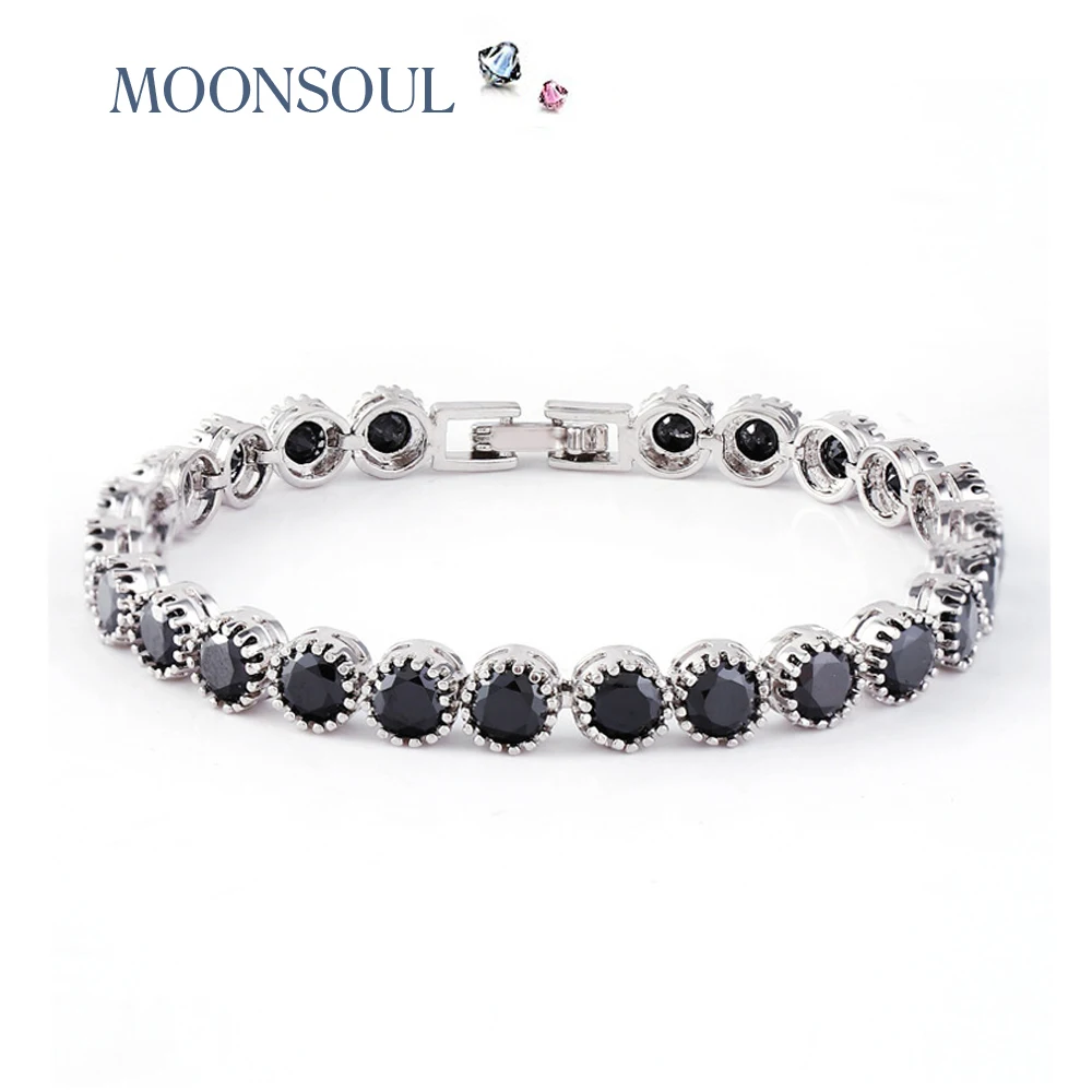 MOONSOUL Белый 3 цвета 24 шт. Стразы Strand браслет теннис B10007