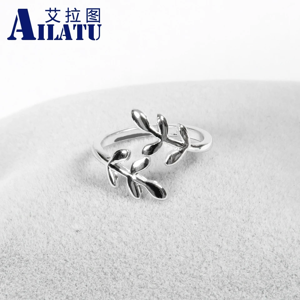 

Ailatu Opening Adjustable Copper Arrow, Snow Mountain and Peace Olive Branch Rings High Quality Plated Fashion Jewelry