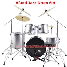 5 Drums 4 Cymbals Silver color Afanti Music Jazz Drum Set Drum kit AJDS 432
