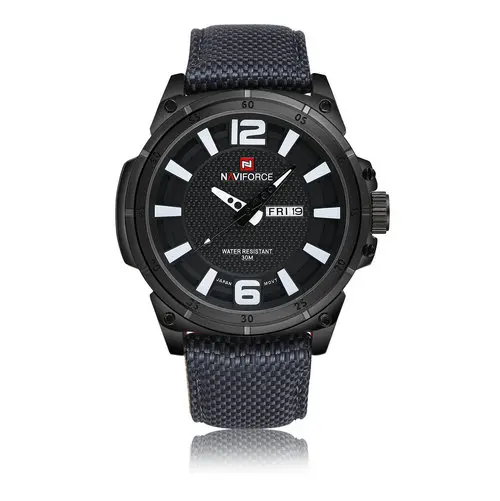 NAVIFORCE часы мужские военные спортивные кварцевые часы люксовый бренд Модные Повседневные Авто Дата Неделя 3ATM водонепроницаемые нейлоновые часы - Цвет: white