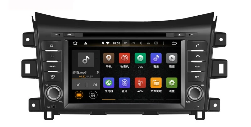 Sale Octa Core Android 9.0 Car DVD Multimedia for nissan NAVARA NP1890 2014-2017 car audio player with gps navigation built in wifi 4