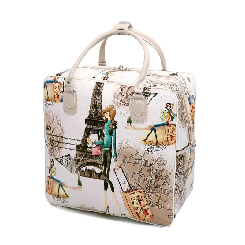 Модная женская симпатичная дорожная сумка для девочек, милая сумка из искусственной кожи на плечо, Большая вместительная сумка для багажа LGX62