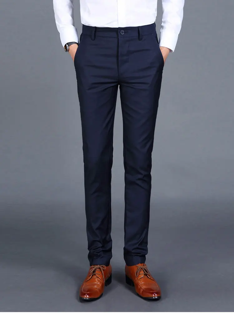 Новый 2019 высококачественный Товары хлопок мужская однотонная официальный деловой костюм штаны качественные мужской костюм отдыха брюки