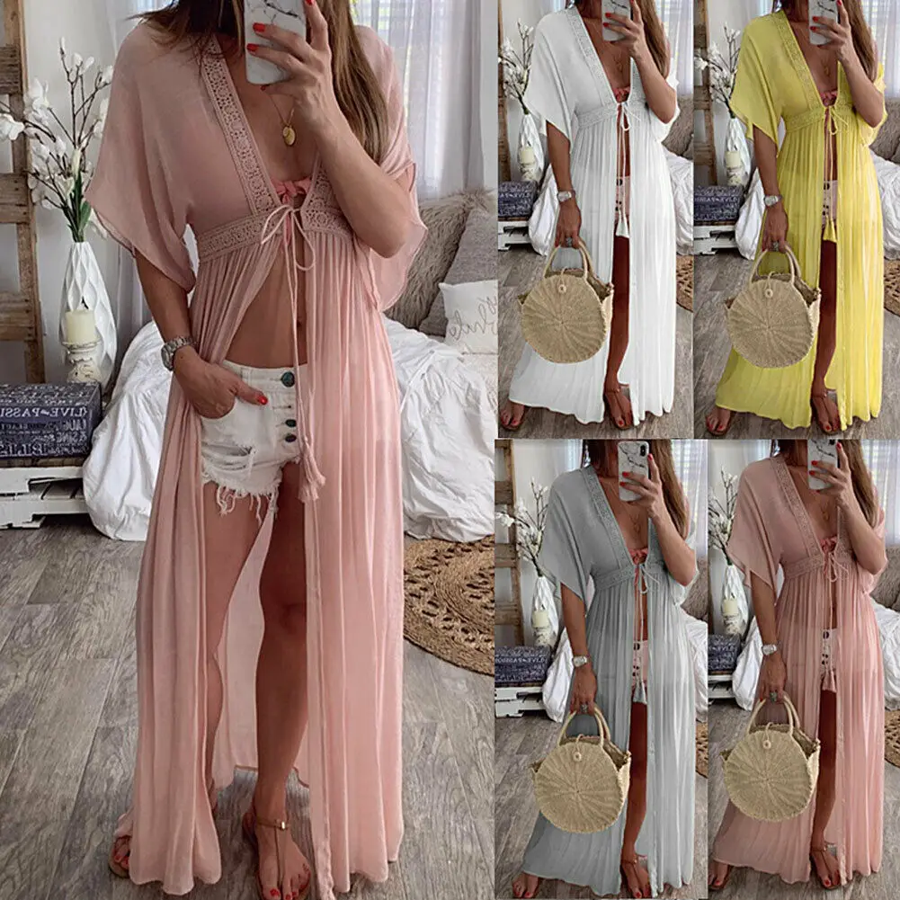 

Sexy Casual Women Chiffon Bikini Cover Up Swimwear Bathing Suit Summer Beach Dress