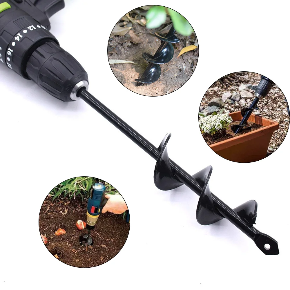 

9 Inch Soil Drill Hole Digger Garden Planting Irrigation Auger Roto Flower Bulb Rapid Planter Helix Garden Planting Flower Drill
