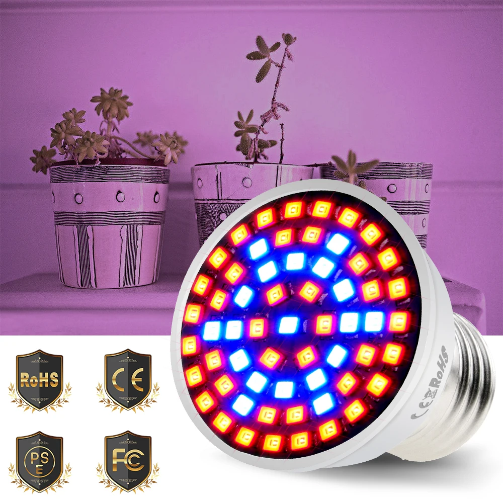 

E27 Led Grow Light Bulb E14 Full Espectrum LED Plant Light GU10 Greenhouse Led Lamp MR16 Indoor Plant Growing Tents B22 Growbox