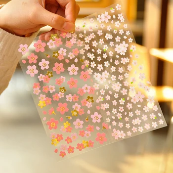 

Japan style sakura oriental cherry blossom diary deco scrapbooking PVC material masking sticker Memo Pad Stickers 150*110mm