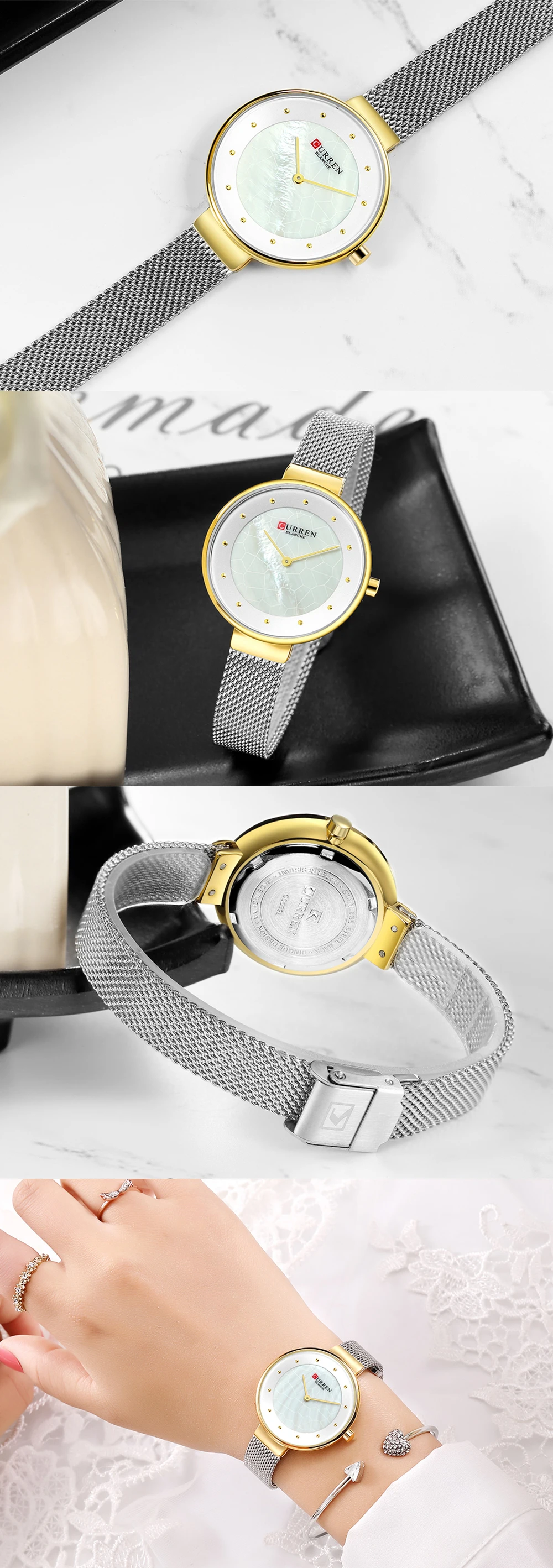 Креативные Часы с циферблатом, женские кварцевые часы CURREN, женские наручные часы со стальной сеткой, женские часы с браслетом, женские часы bayan kol saati