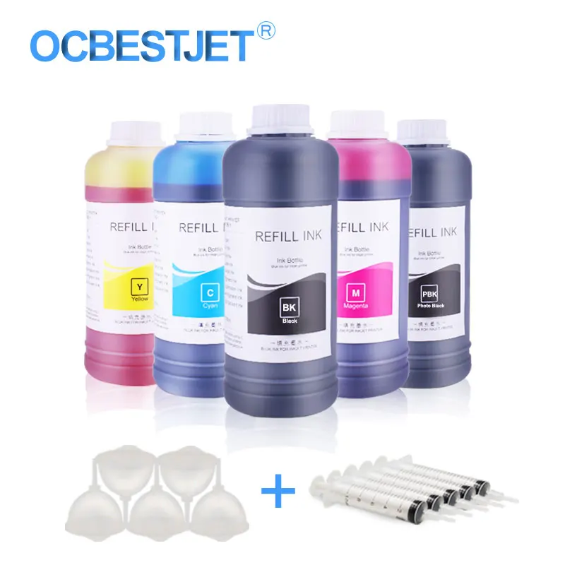 5x500ml Refill Dye Ink Bottle For Canon PGI250 PGI450 PGI470 CLI251 CLI451 CLI471 MX921 IP7240