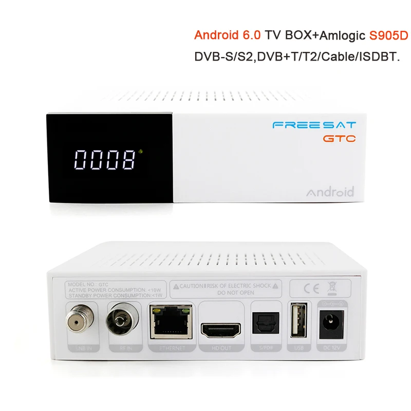 Freesat GTC Satellite font b Receiver b font DVB T2 S2 C ISDBT Android 6 0