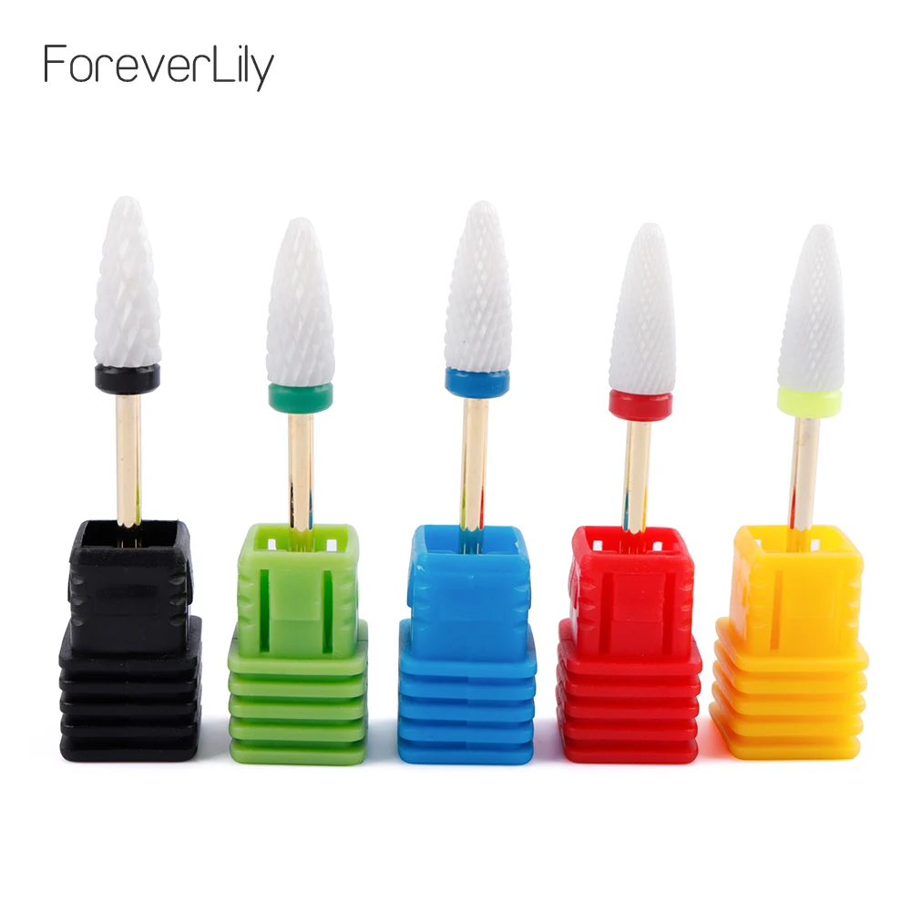 

5 Pcs Ceramic Nail Drill Bits Manicure Machine Accessories Rotary Electric Nail Files Mill Manicure Cutter Nail Art Tools