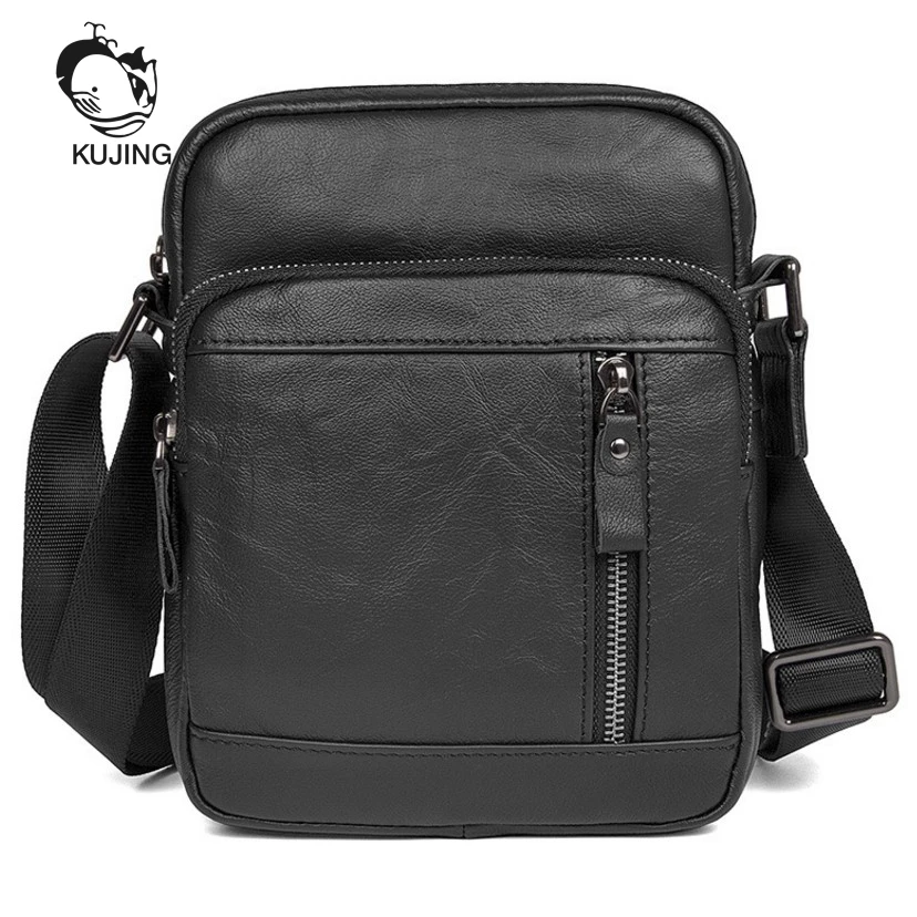 

KUJING Fashion Men's Leather Bag Quality Men's Business Shoulder Bag Travel Leisure Messenger Bag Hot Luxury Men Leather Handbag