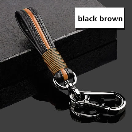 Ручной брелок для ключей автомобиля для AUDI A1 A3 A4 A5 A6 A4L A6L Q3 Q5 Q7 TT R8 S6 S7 S8 SQ5 Автоматическая ключевая цепь держателем в виде кольца - Название цвета: black brown