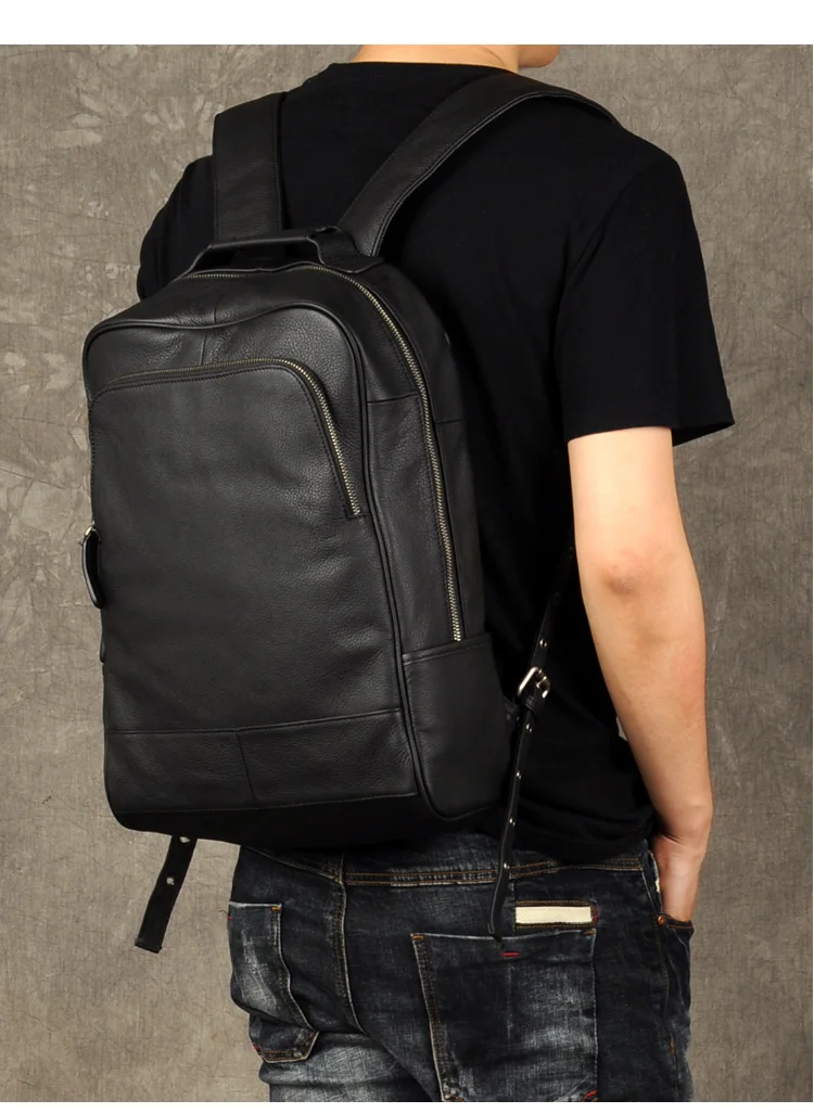 AETOO Original genuine Leather Retro Men backpack real cow Leather Large Capacity backpack men laptop backpack business bags