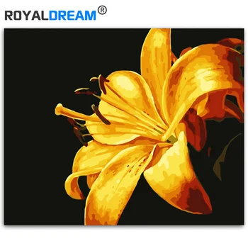 

ROYALDREAM Foxtail Lily Painting Diy Digital Painting By Numbers Modern Wall Art Picture For Home Wall Artwork