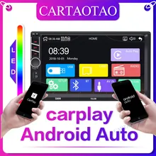 2 din автомобильный радиоприемник " HD плеер с сенсорным экраном mirrorlink Android Carplay MP5 SD/FM/USB/AUX/Bluetooth автомобильный аудио для камеры заднего вида