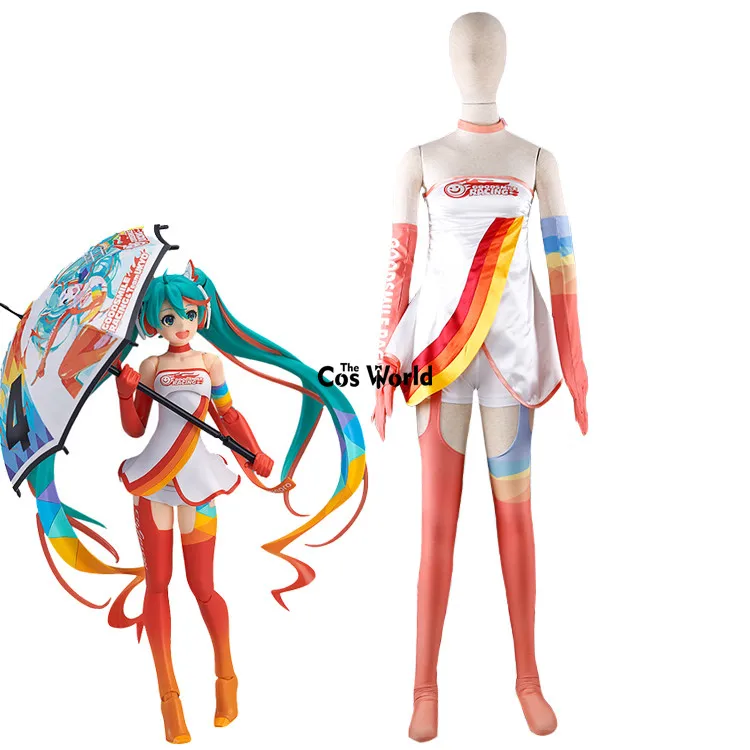 

2016 Vocaloid Hatsune Miku Racing Suit Jumpsuits Tube Tops Tee Dress Uniform Shorts Outfit Anime Cosplay Costumes