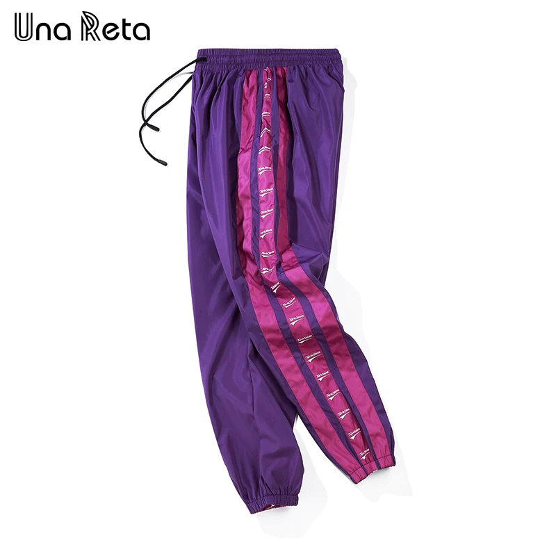 Una Reta Новое поступление хип-хоп брюки мужские s фитнес брюки спортивные брюки для пары уличная одежда с принтом повседневные шаровары мужские - Цвет: Фиолетовый